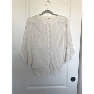 a.n.a white floral button-up blouse